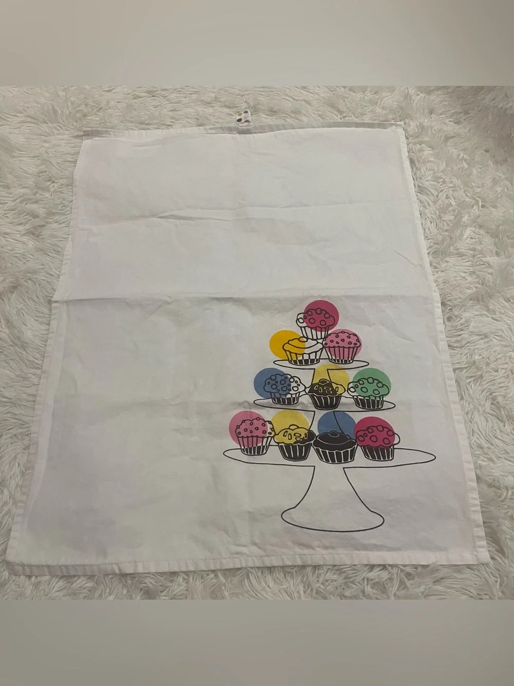 IKEA Etty Cupcake Theme Cotton Towel white
